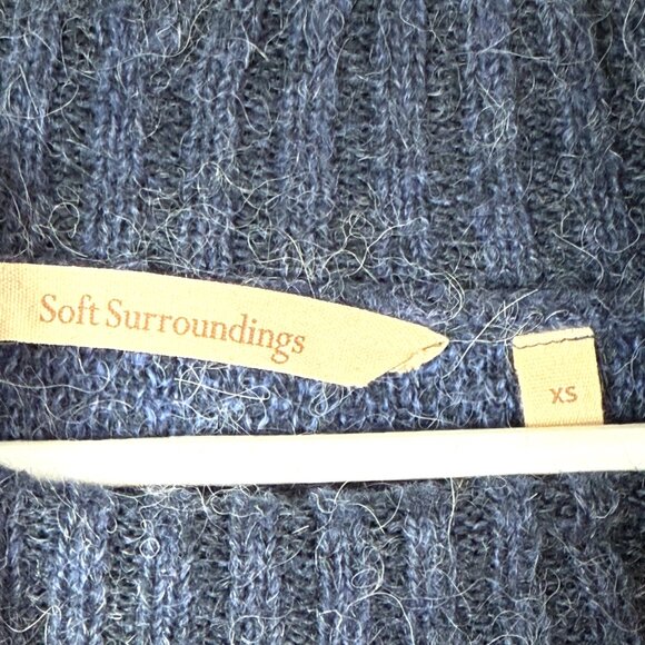 Soft Surroundings Wool Alpaca Blend Geometric Cowl Neck Tunic Sweater Womens XS - Picture 2 of 8